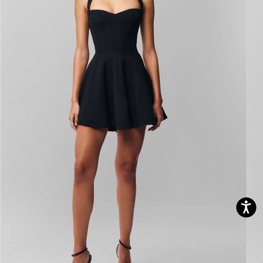 Danielle Guizio Black Fit and Flare Mini Dress